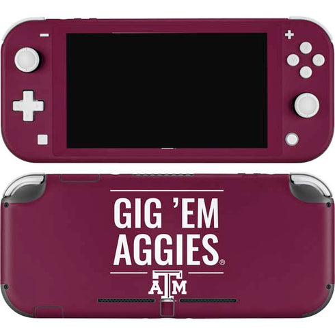 Texas A&M University Gig Em Aggies Nintendo Switch Lite Skin